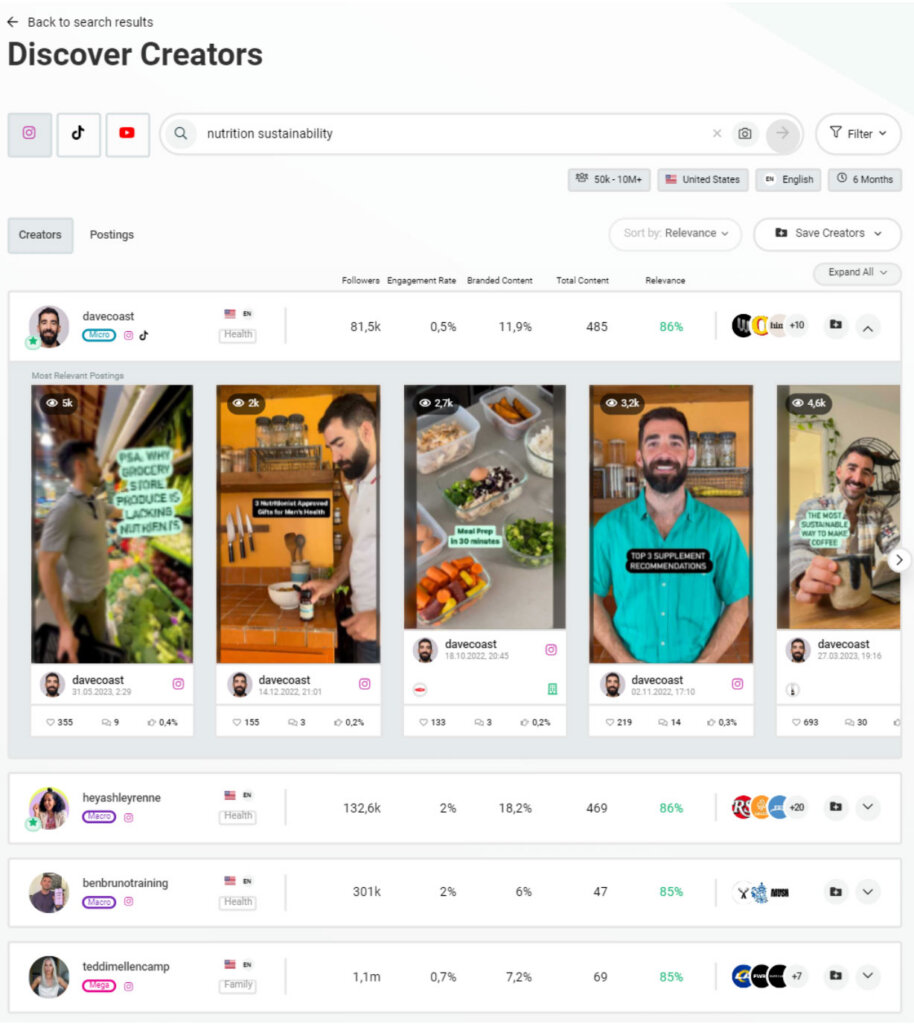 Post Essensideen mit seinen 81,5.000 Instagram-Followern