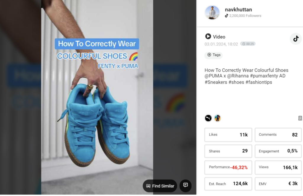 Image TikTok influencer Nav posted a tutorial showing users how to correctly wear colorful shoes