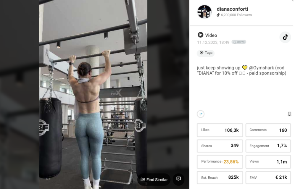 Image Gymshark partner Diana Conforti