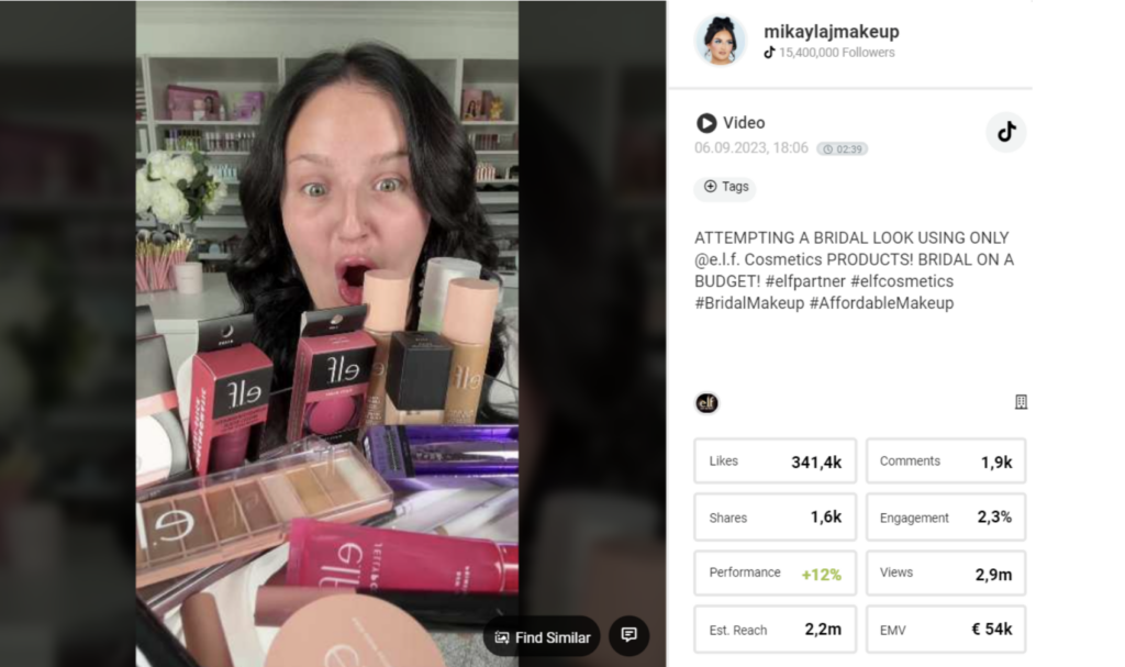 Image Mikayla Nogueira Hawken partner elf cosmetics