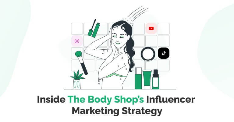 An image from the Body Shop case study, showing cosmetics items depicted in cartoon form.