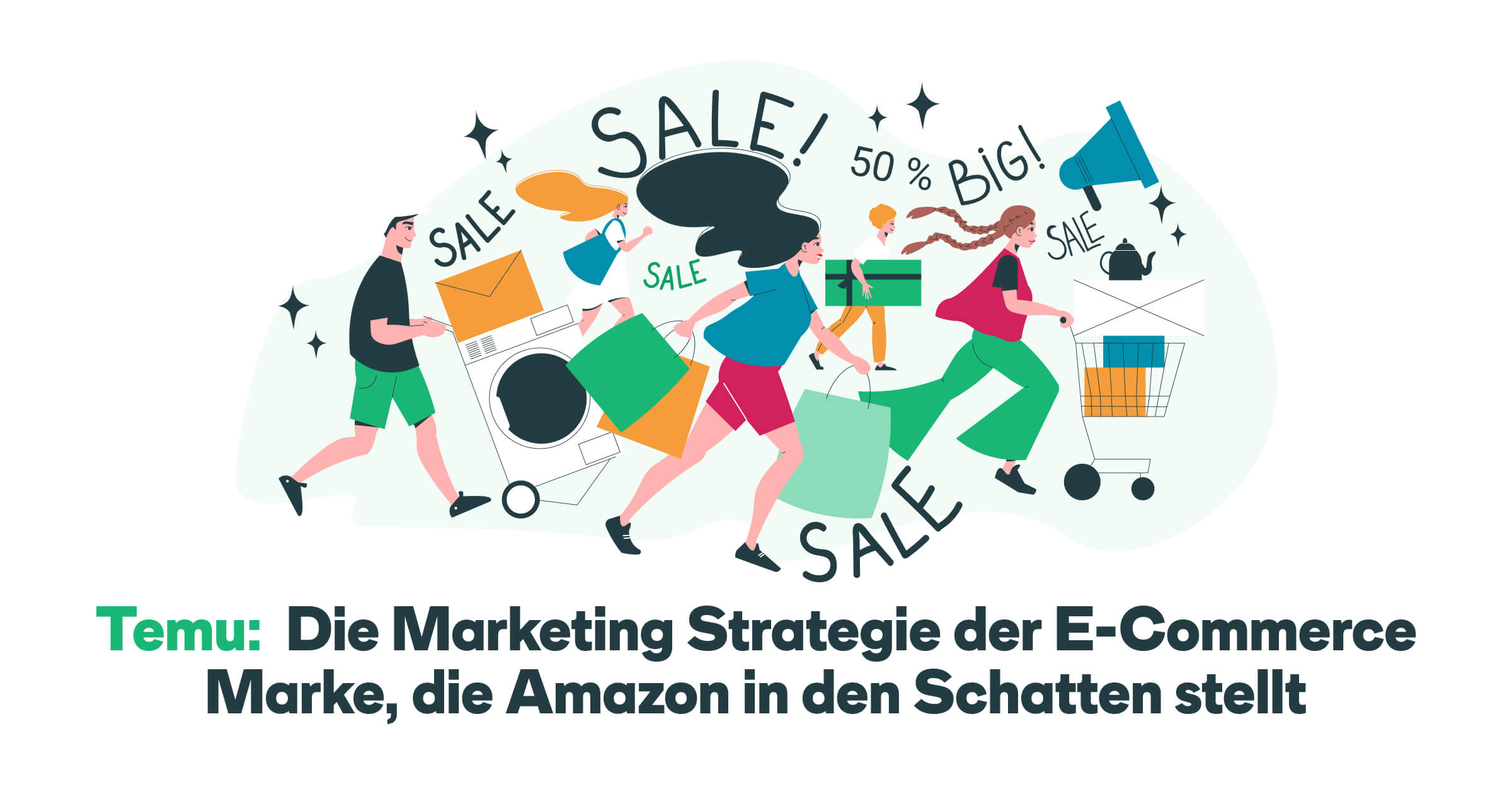 eine Gruppe von Menschen, die bei einem Ausverkauf auf Einkaufstour sind