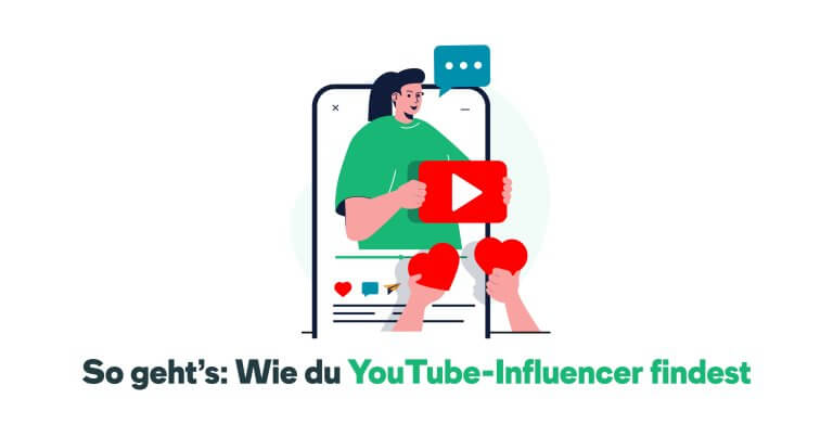 Bild mit einer Karikatur eines Nutzers, der das Youtube Logo hochhält und 2 Hände auf der anderen Seite der ihm 2 Herzen entgegenhält