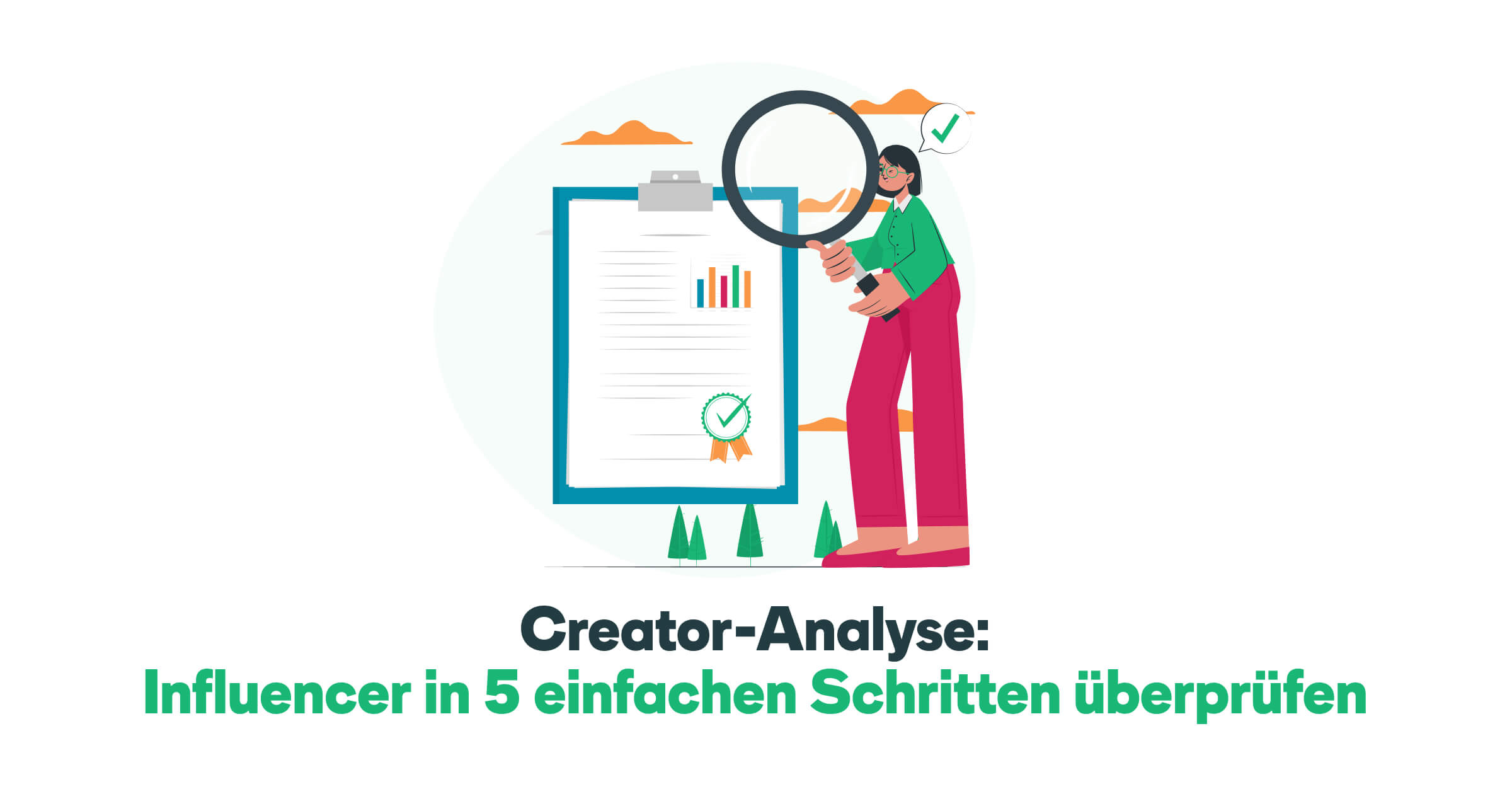 Bild mit einer Karikatur eines Nutzers, der einen Lupe hochhält und auf ein gezeichnetes Formular starrt. Es symbolisiert die Untersuchung des Dokuments