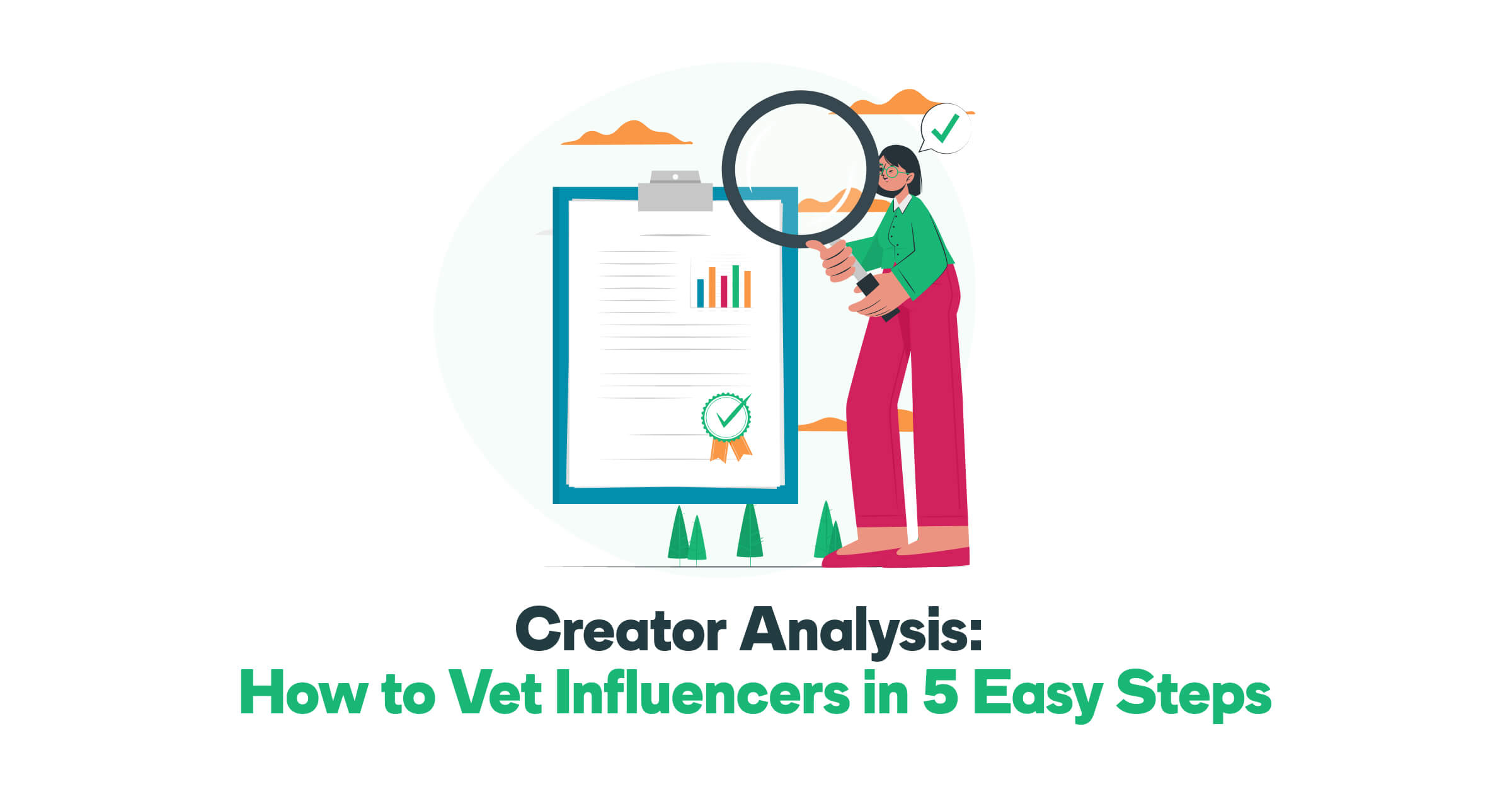 Image with a caricature of a user holding up a magnifying glass and staring at a drawn form. It symbolises the examination of the document.