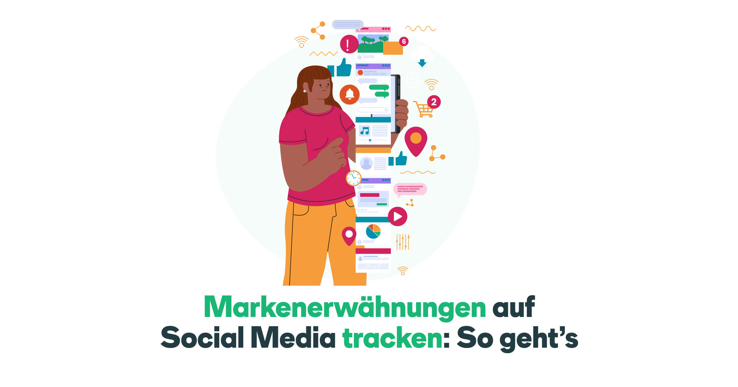 Eine Person überblickt viele Social Netzwerke und sucht nach erwähnungen