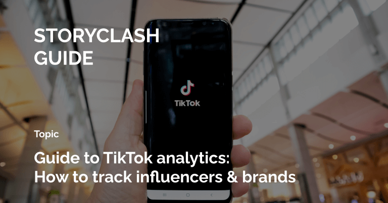 A picture with a mobile phone and a TikTok Analytics Guide