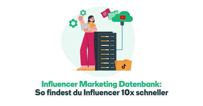 Ein Bild einer Frau, die vor einem Server mit einem Laptop steht, symbolisiert den Artikel „Influencer Marketing Database“.