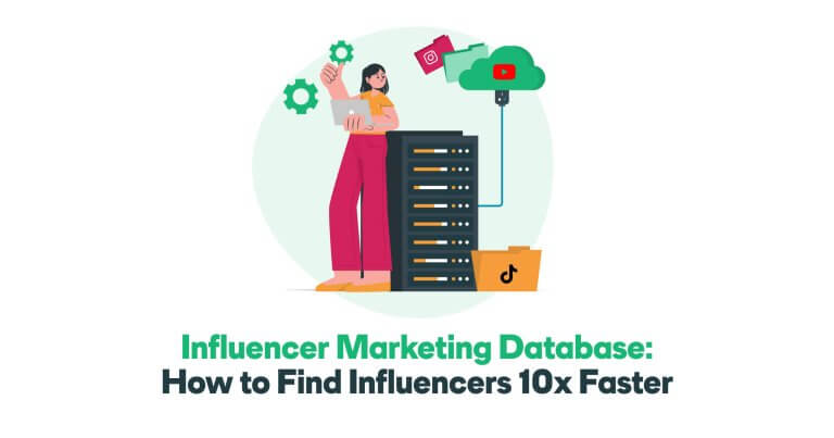 A picture of a woman standing in front of a server with a laptop, symbolising the article Influencer Marketing Database.