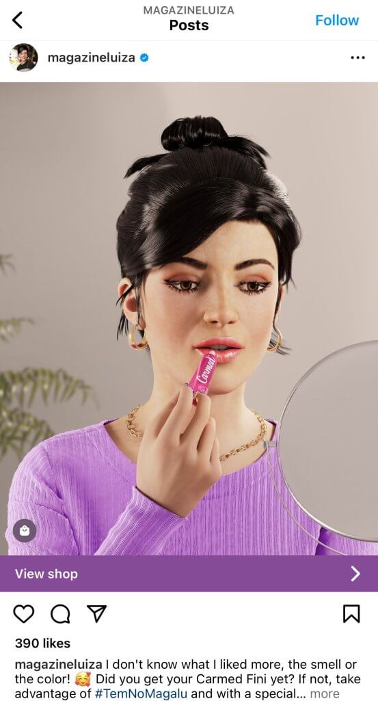 Instagram Post von Lu of Malagalu Virtual Influencer