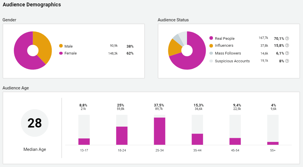 Bild des Demographic and Audience Report von Shudu