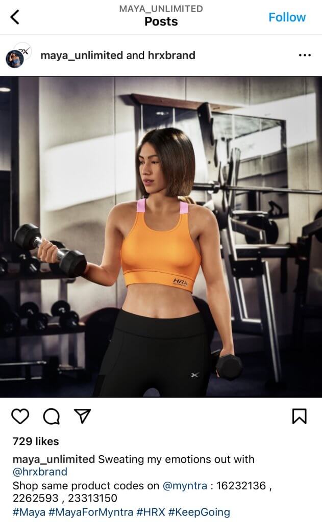 Bild der Influencerin Maya