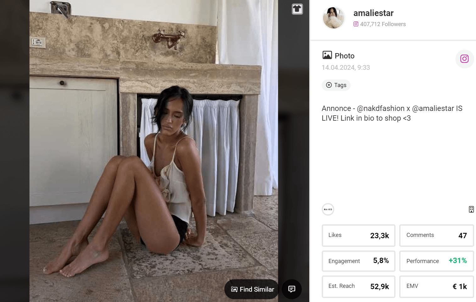 Influencer Post from Amalie Star