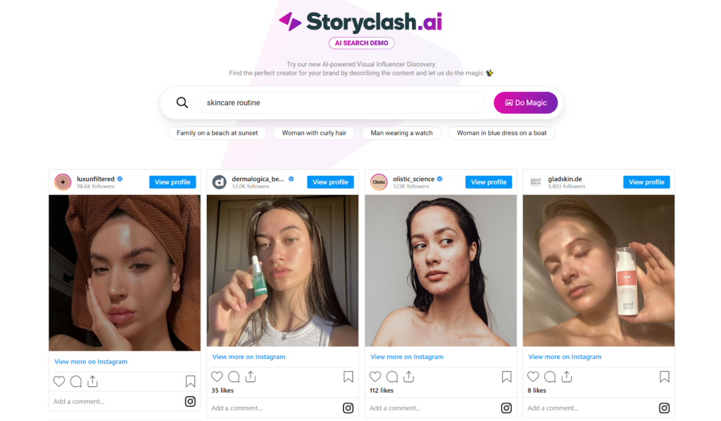 Search results for Scincare routine in Storyclash ai