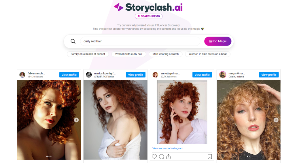 Search results for curly red hair in Storyclash ai
