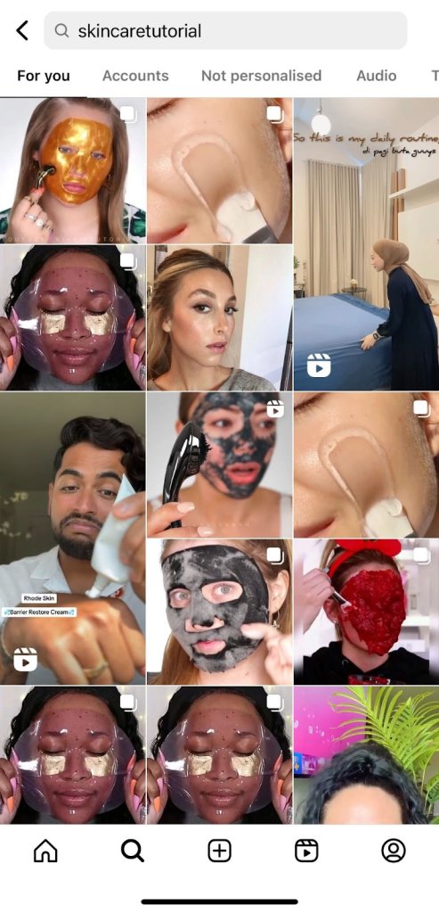 Influencer overview in the form of tiles