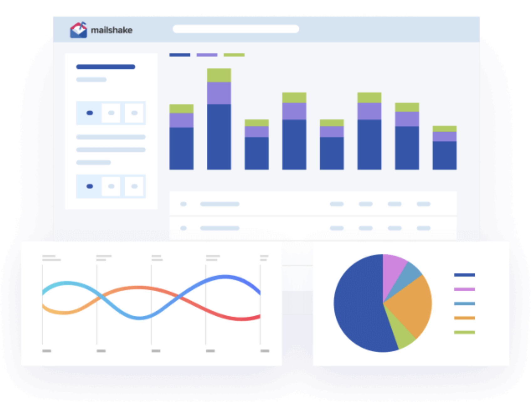 Eine visuelle Darstellung Mailshake Software Screenshot