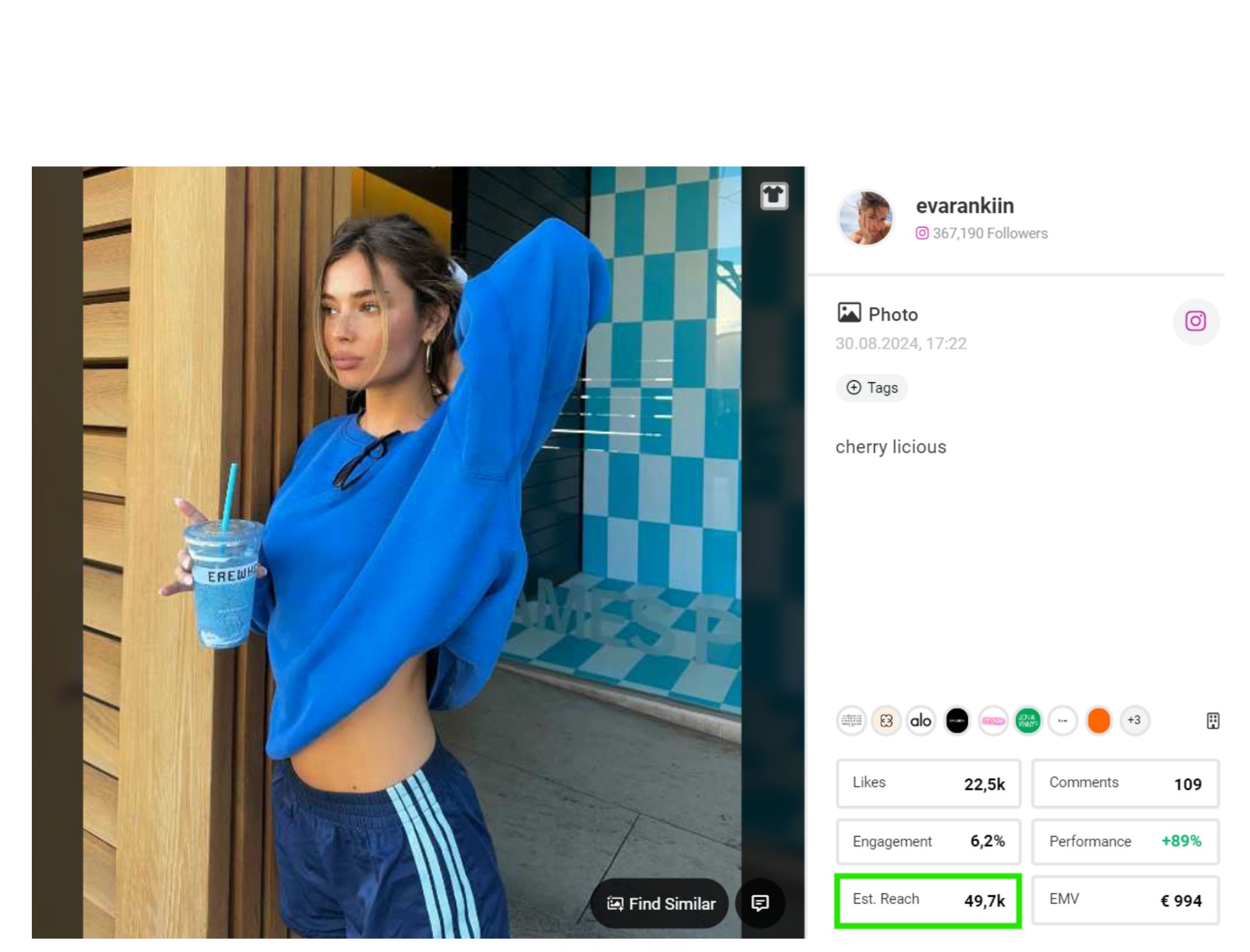 Bild mit Estimated Reach in der Storyclash-Software