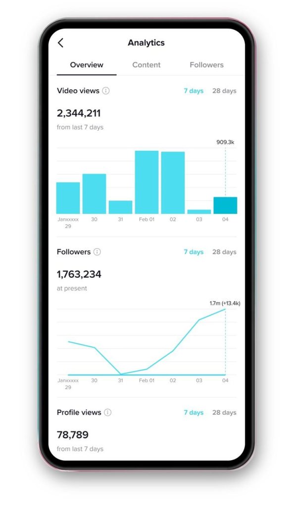 The Image shows a Smartphone with analytics