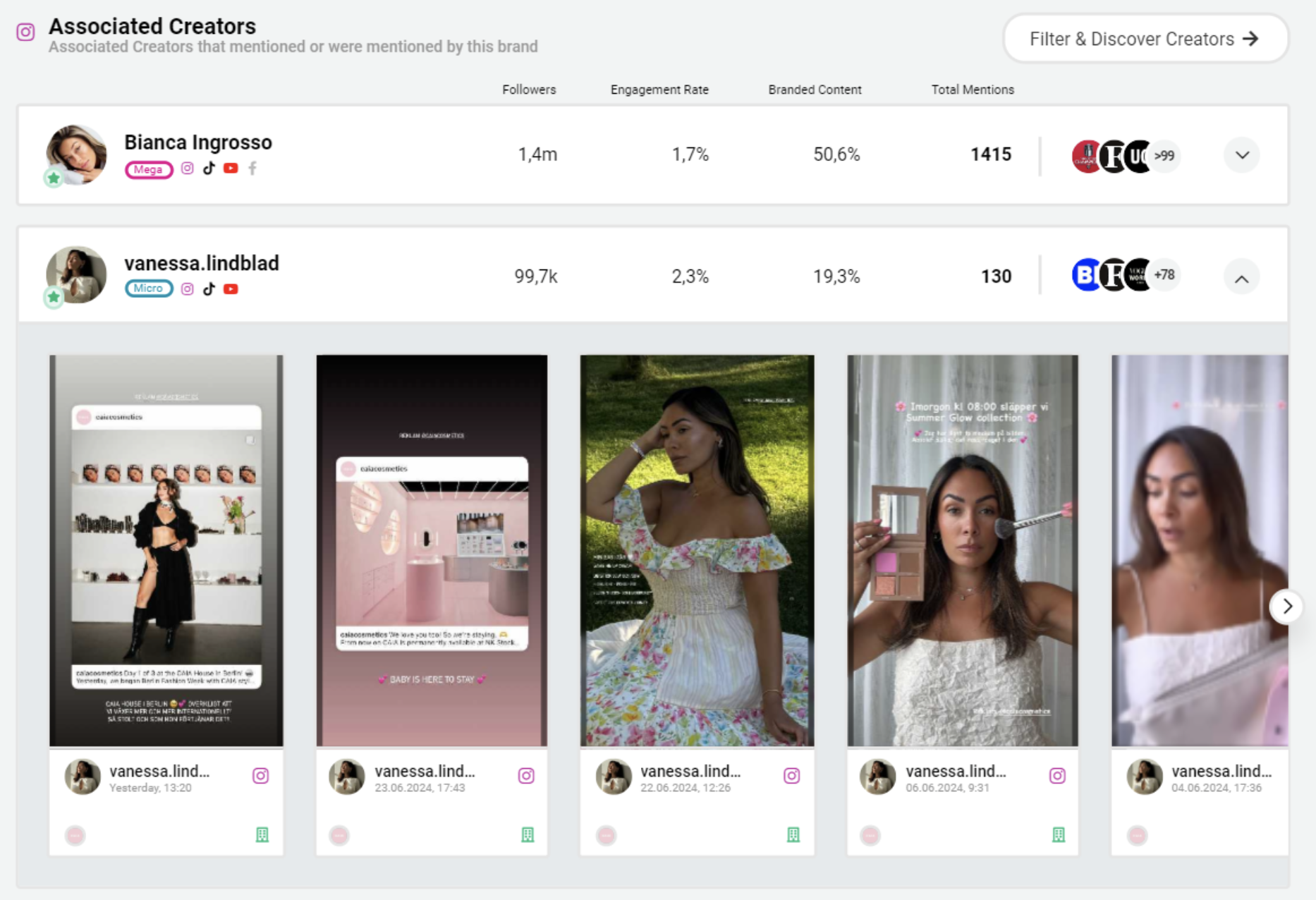 Bilder Influencerin nach Bianca ist Vanessa Lindblad