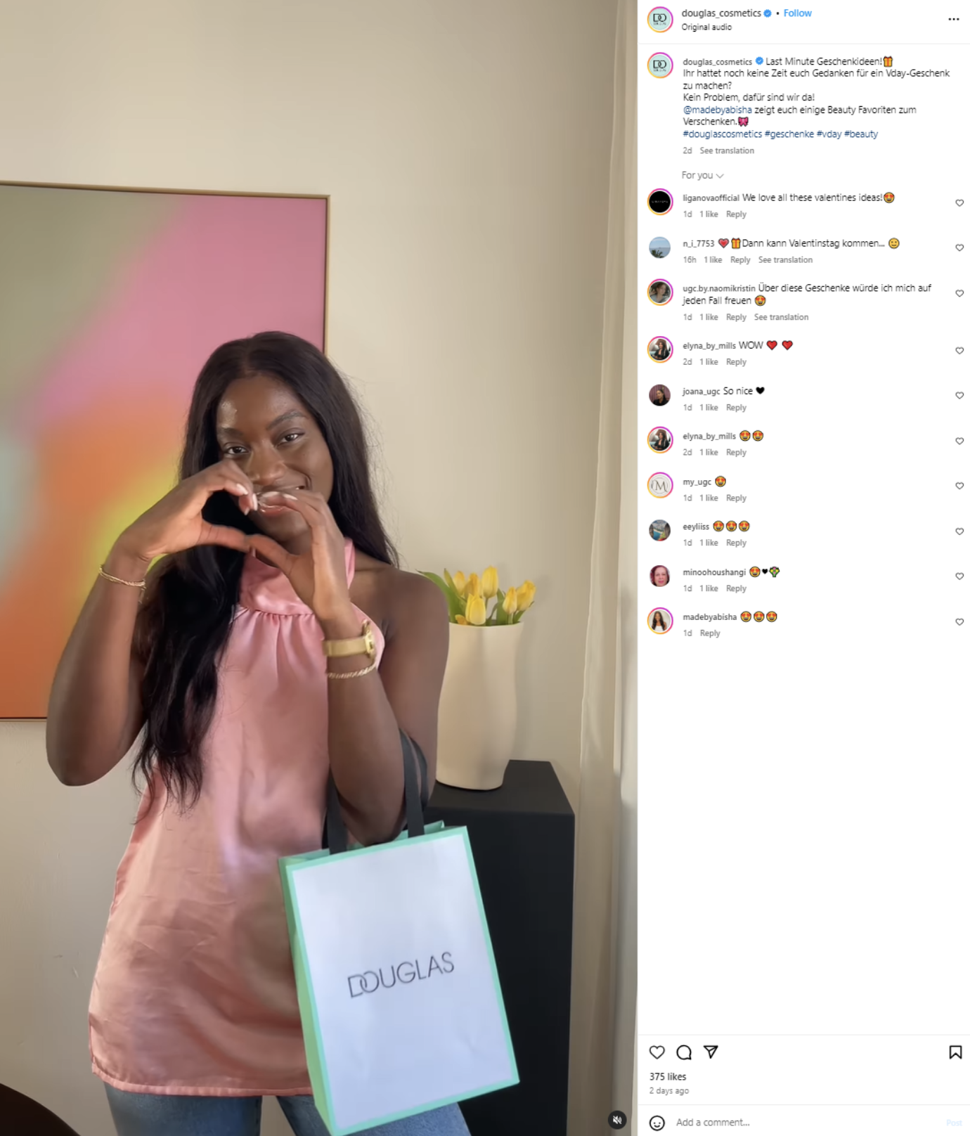 Auf dem Bild zu sehen Posting Douglas social media strategy Instagram