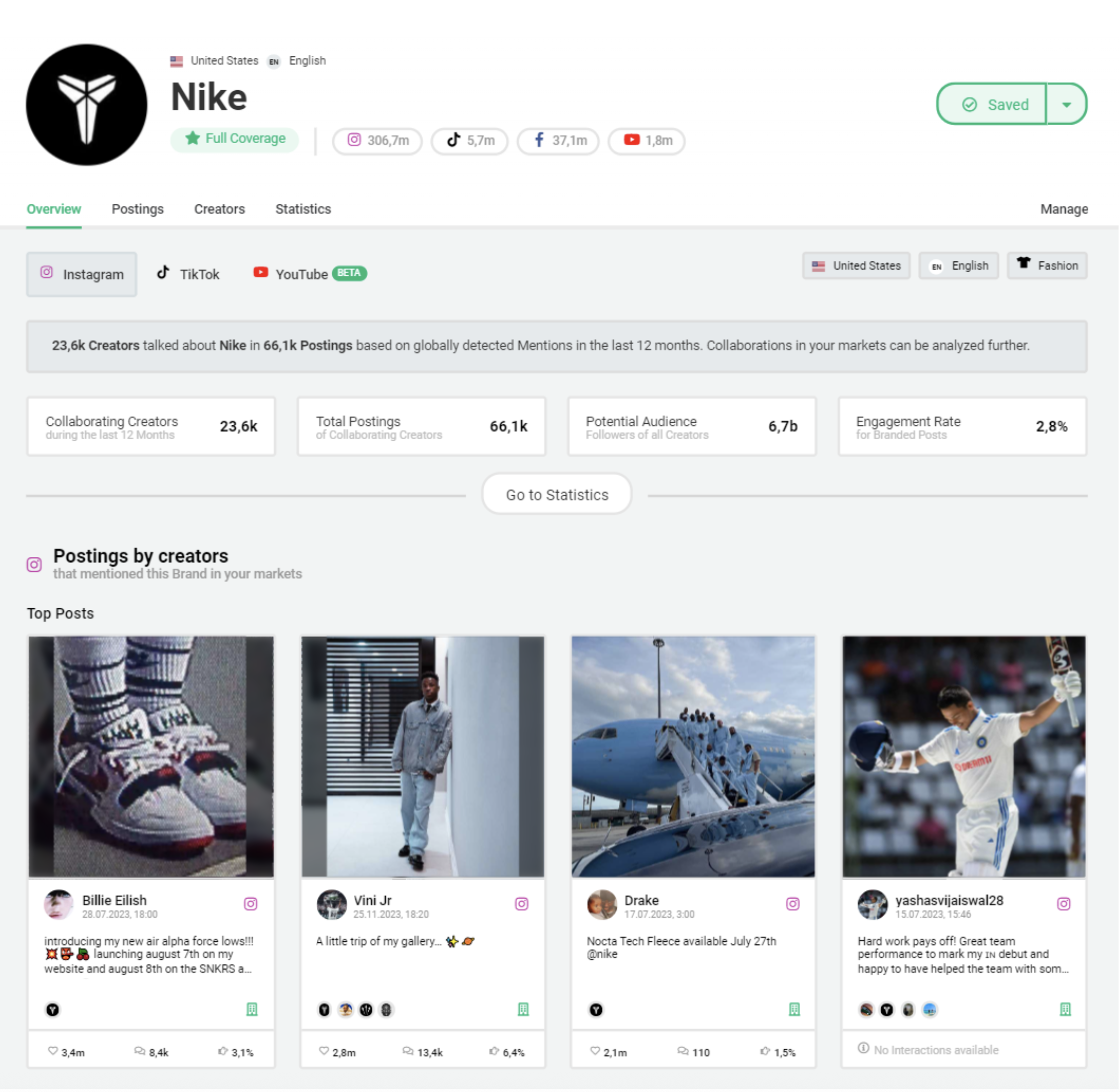 Brand-Tab und Suche nach Ihrem Unternehmen