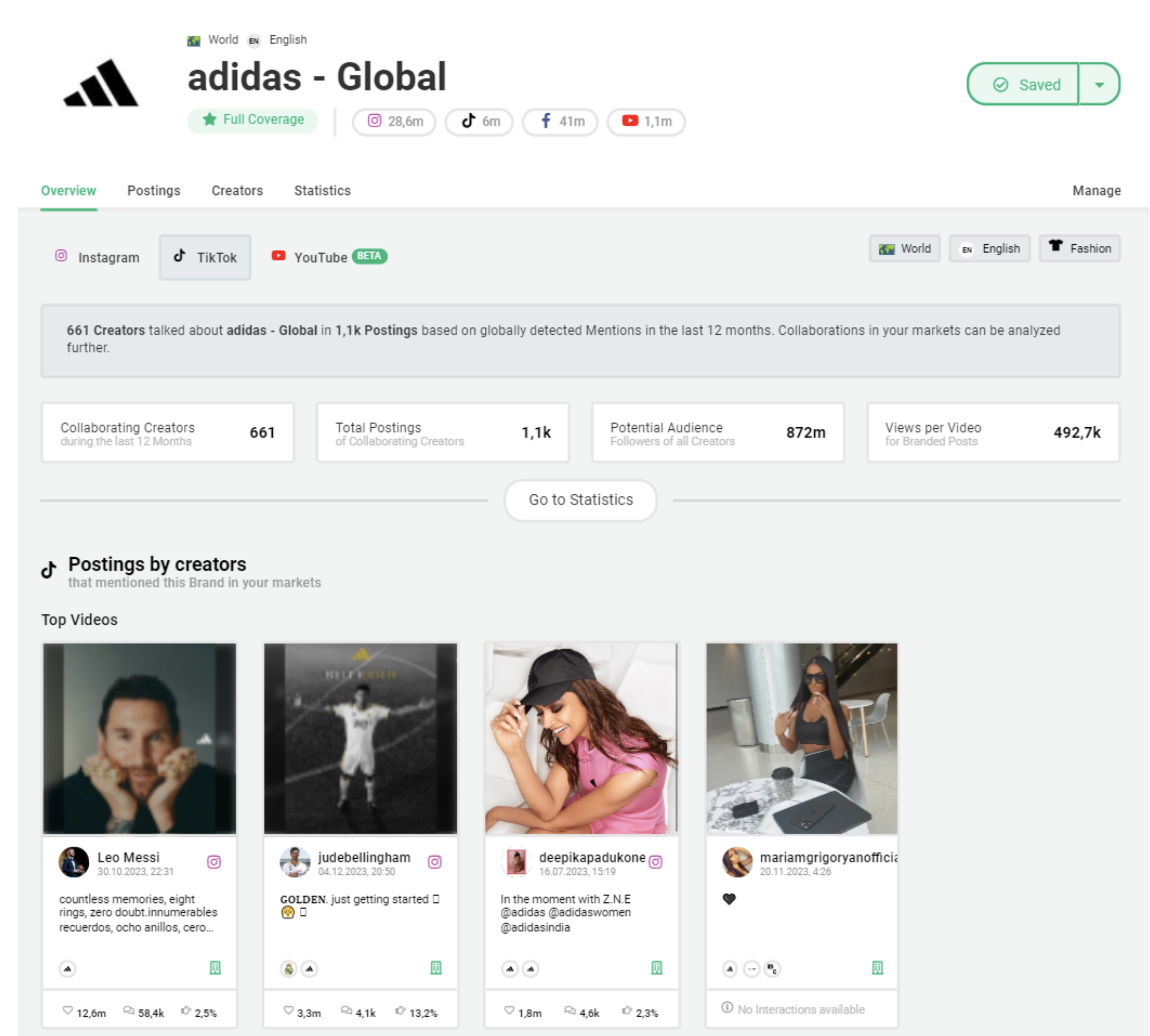 Bild zeigt Adidas verfolgt Markenerwähnungen auf TikTok