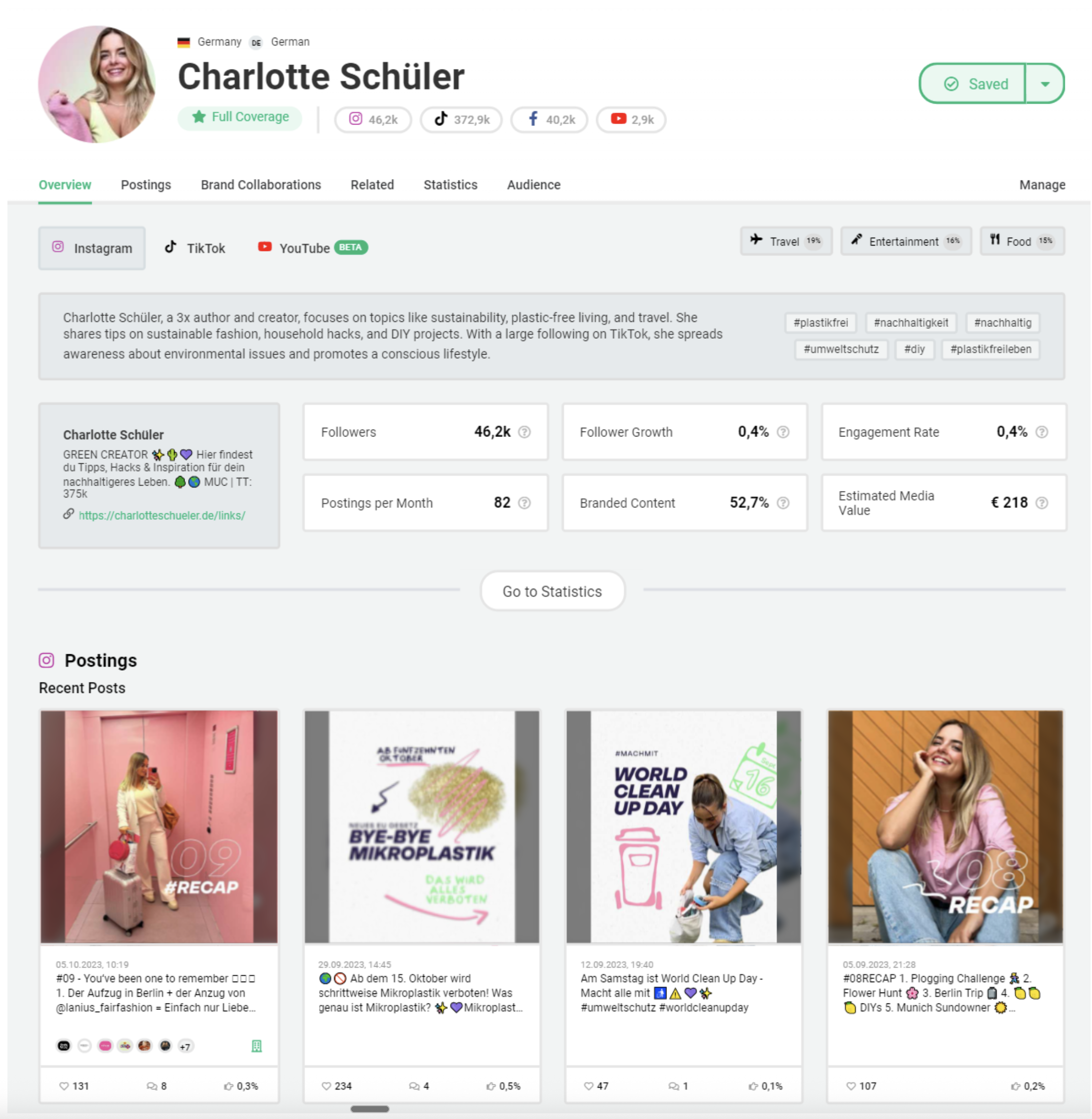 Abbildung von Storyclash Audit mit Green Creator Charlotte Schüler